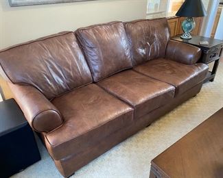 Arhaus leather sofa