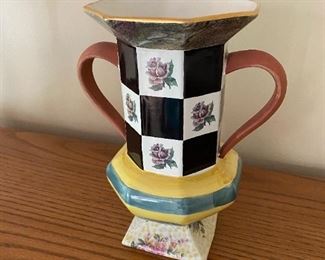 Mackenzie-Childs mug on pedestal