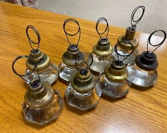 Glass door knob place card holders