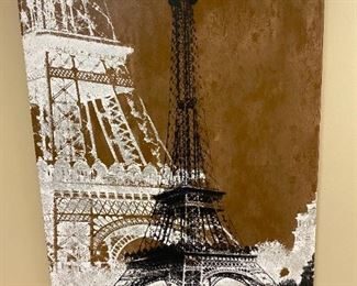 Large canvas Eiffel Tower painting by Mila Vallet