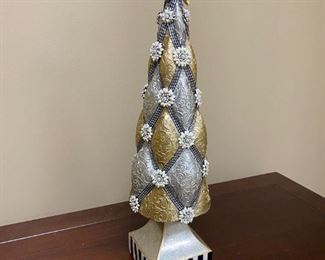 Mackenzie-Childs Christmas tree. 21" tall