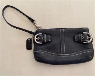 Coach black leather crossbody purse