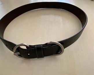 Women's Coach black leather belt