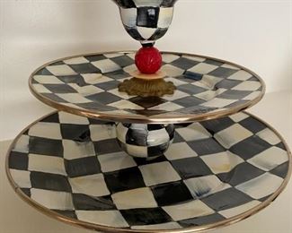 Mackenzie-Childs two tiered serving tray