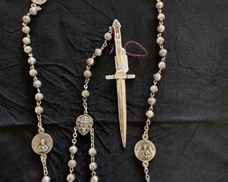 Pamela Love Dagger rosary long necklace sword