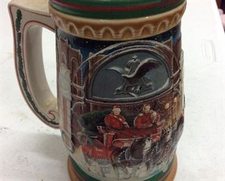 Anheuser Bush Beer Stein Holiday Clydesdales