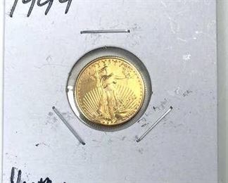 1999 Gold 1/10 American Eagle .999 Fine, U.S.