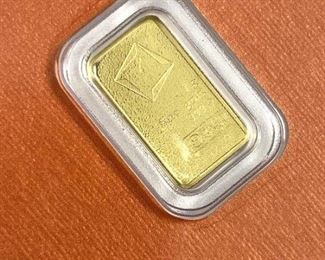 1 Gram Gold Bar, Valcambi Suisse Carded 999.9