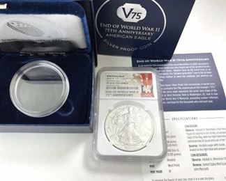 V75 American Silver Eagle, End of WWII, NGC PR-68