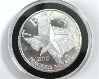 2018 Silver Texas Precious Metals Round .999