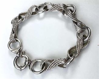 925 Silver Twisted Rope Bracelet