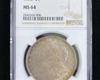 1882 Morgan Silver Dollar, NGC MS-64, US $1