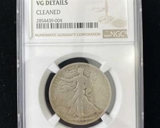 1927-S Walking Liberty Silver Half Dollar, NGC VG