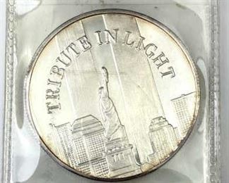 1oz Silver Twin Tower Tribute Lights Round .999