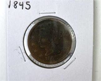 1845 Braided Hair Large Cent Nice Detail