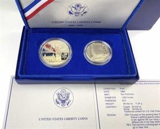 US Ellis Island Liberty Coins, Silver & Clad