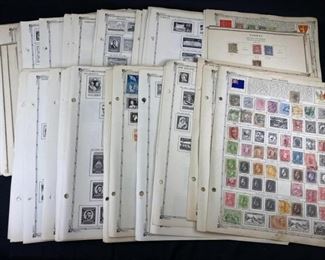 Assorted World Stamps Pages, Loose