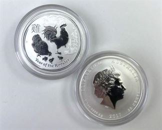 (2) 2017 Silver 1/2oz Year of the Rooster