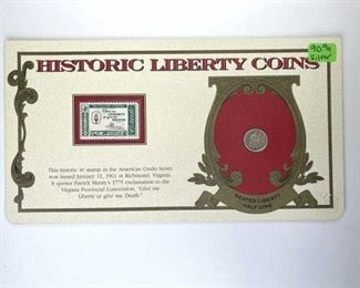 Historic Liberty Coin w/ Stamp Set, Half Dime