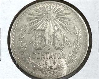 1914 Mexico 50 Centavos XF Silver