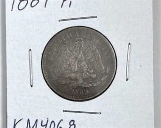 1889-Pi Mexico 25 Centavos VF Silver