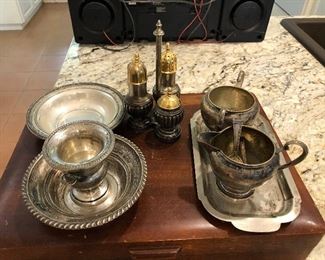 Sterling silver bowls and trays. Fine quality.