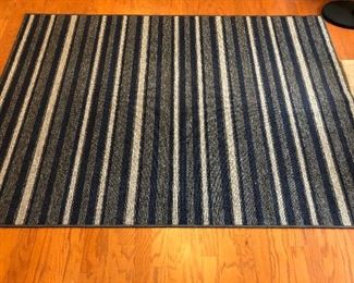 Blue tone striped entry rug. 5’x7’.