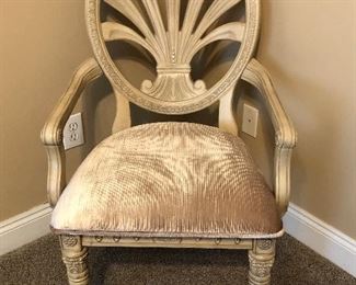 Six dining room chairs. Two with arms. Pretty!