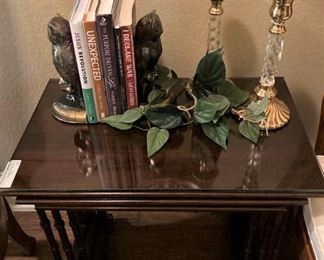 Stack tables; owl book ends