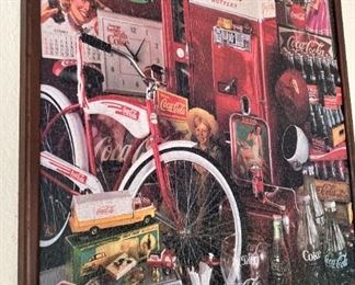 Coca Cola memorabilia - one of several framed puzzles