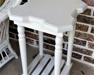 Small white side table