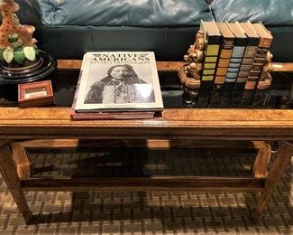 Another sofa table; "Native Americans" coffee table book