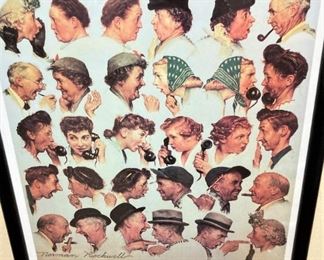 One of the several framed posters of Saturday Evening Post Covers - "The Gossips" - Norman Rockwell