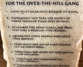 "The Ten Commandments for the Over-the Hill Gang"