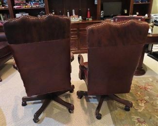 Back of office chairs.