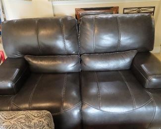 Leather Couch - Both Sides Recline