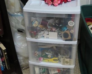 Full of sewing and craft supplies