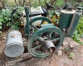 Vintage C A Stickney Hit and Miss Engine. What a great collector piece! Item likely needs repair as it has been stored for years. 