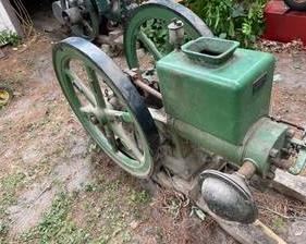 The Lauson Company Engine. Hit and Miss Engine. What a great collector piece! Item likely needs repair as it has been stored for years. 

The Lauson Manufacturing Company was founded in 1895 by John Lauson. By 1929, the Lauson family had sold its interest in the company. In 1935 the company was sold to the Marshall and Illsley Bank and The People’s Bank of New Holstein, and again sold in 1941 to Hart-Carter. It had grown into one of the largest manufacturers of small gasoline engines in the United States by 1956, when it was purchased by Tecumseh Products Company. Tecumseh dismantled most of the Lauson Manufacturing Company and used the assets to create Tecumseh Power Company.