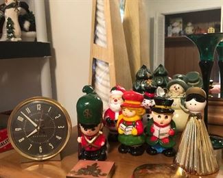 Vintage Christmas (characters)candles, Big Ben clock, two compacts and more