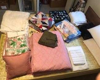 Bates of Maine bedspread, nice vintage quilts, pillows and more.