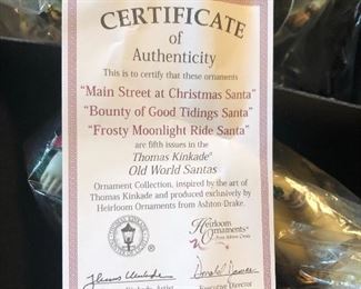 Thomas Kinkade Old World Santa Heirloom Ornaments. Set of 24