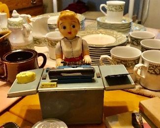 1950’s Miss Friday typing girl! Battery operated! 