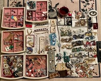 Vintage and costume jewelry! Necklaces, pins, rings, earrings, bracelets, watches, and so much more!