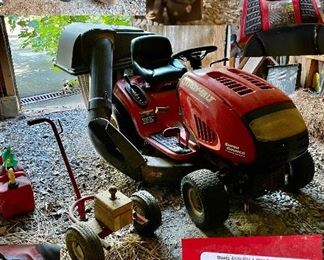 Troy Bilt riding lawnmower Super Bronco  V-trim power,
Model # 13AT609G766 
Briggs & Stratton OHV Inter Twin, automatic transmission with cruise, 42 inch cutting deck, cast-iron front axle, mulch kit included
