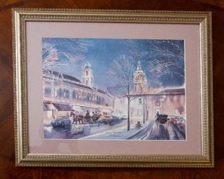 The Country Club Plaza pencil signed JR Hamill