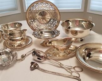 Collection of Silver Plate Serving Pieces