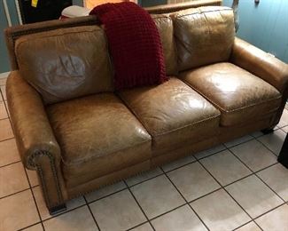 Rustic leather sofa 