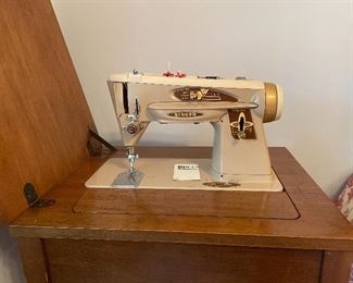 Singer Sewing Machine + Table