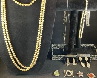 Pearls, Rhinestones Vintage Jewelry